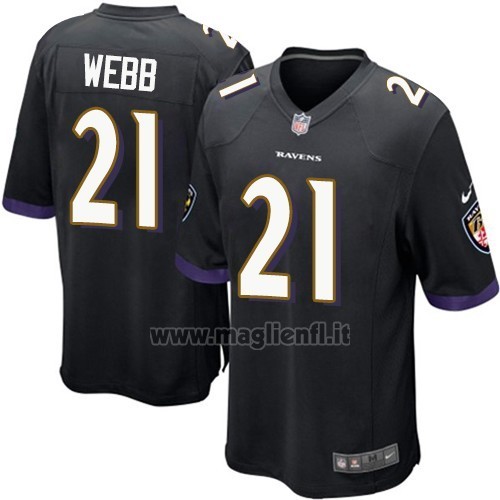 Maglia NFL Game Bambino Baltimore Ravens Webb Nero